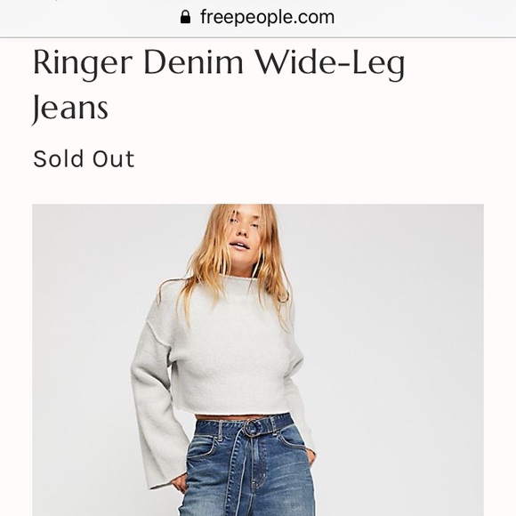 Free People Ringer Wide Leg Denim Trouser - Picture 6 of 8